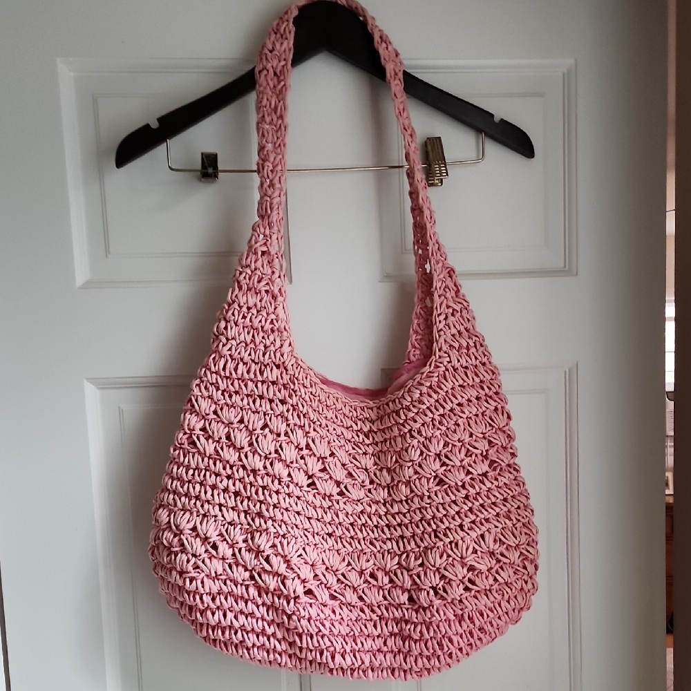 Pink Crochet Women Bag